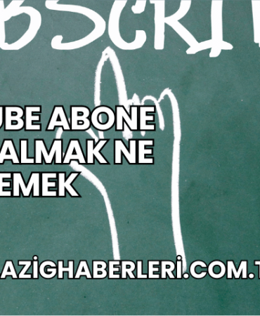 YouTube Abone Satın Almak Ne Demek